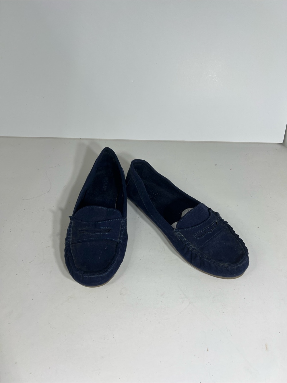 Old Navy Navy Suede Penny Moccasins